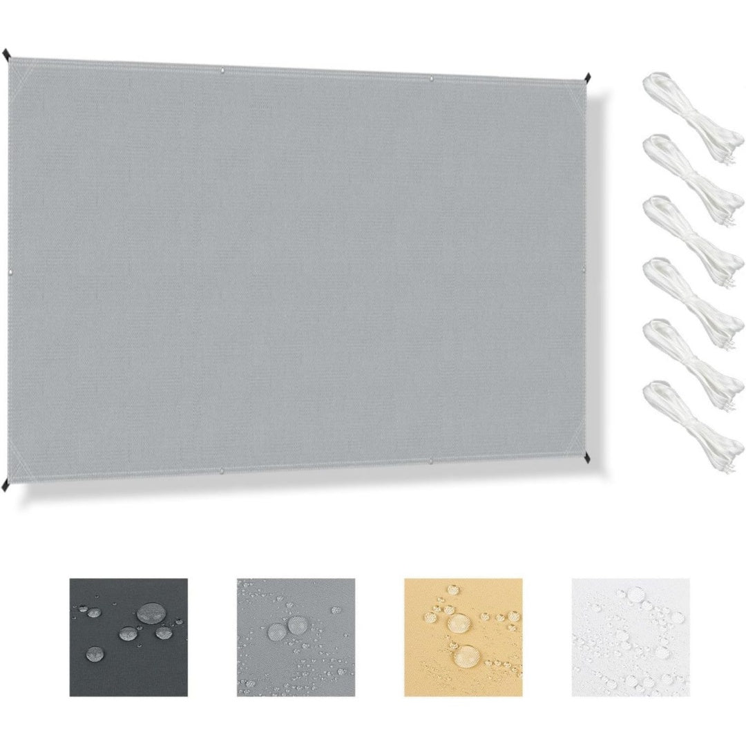 sonnensegel rechteckig wasserdicht mit oesen 2x3m grau sonnenschutzsegel mit oesen aus robustem pes 160gm 95 ultraviolett-schutz windstabil mit seilen fuer terrassegartenbalkon