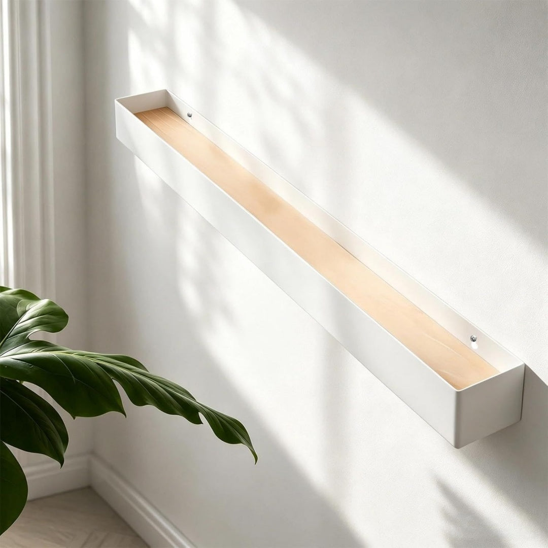 wandgarderobe mit ablage 85 cm kleiderhaken garderobe mit ablage hakenleiste garderobe mit 10 versteckten haken matt weiss fuer eingangsbereich badezimmer und wohnzimmer