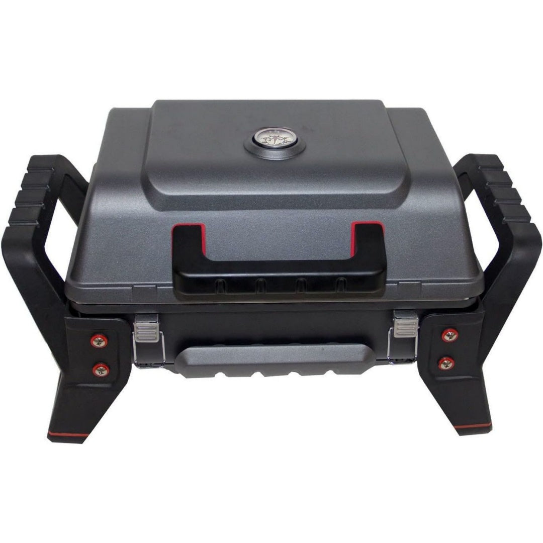 gasgrill grill2go tragbarer camping-grill fuer ausfluege geeignet fuer kleine gaskartuschen gleichmaessige hitzeverteilung leichte reinigung edelstahlrost zuendung per knopfdruck