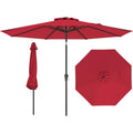 sonnenschirm 300 cm gartenschirm mit kurbel rot beidseitig um 25 knickbar terrassenschirm mit 8 rippen marktschirm fuer garten balkon terrasse