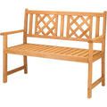 gartenbank wetterfest holzbank outdoor 2-sitzer 118 cm ergonomisch gestaltete rueckenlehne und armlehnen 275 kg belastbar fuer balkonterrassegarten