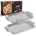 premium grillschale edelstahl 2er set fisch grillkorb und grillschale fuer spiesse verwendbar universell einsatzbar und besonders langlebige grillpfanne - das ideale grillzubehoer