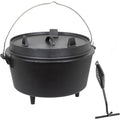 xl dutch oven set grill 85 liter feuertopf gusseisen schmortopf mit fuessen deckelheber und henkel kochkessel fuer outdoor indoor