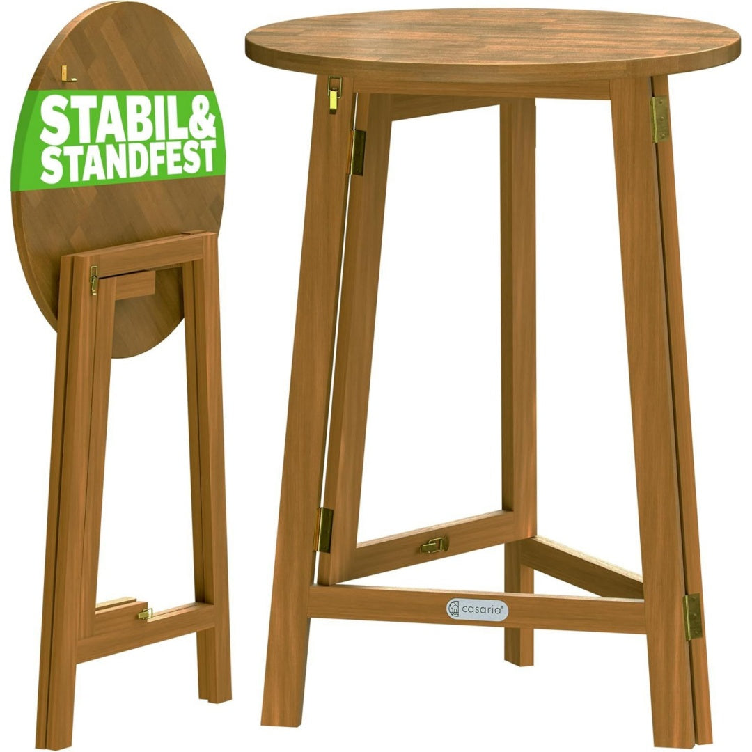 stehtisch holz klappbar 110cm hoch 80 cm rund akazie rustikal outdoor bistro biertisch gartentisch klapptisch party bartisch