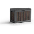 keter gartentruhe kentwood 190l decocoat wetterfeste gartenbox in rosenholzoptik mit sitzfunktion ultraviolett-bestaendige aufbewahrungsbox abschliessbar fuer innen- aussenbereich