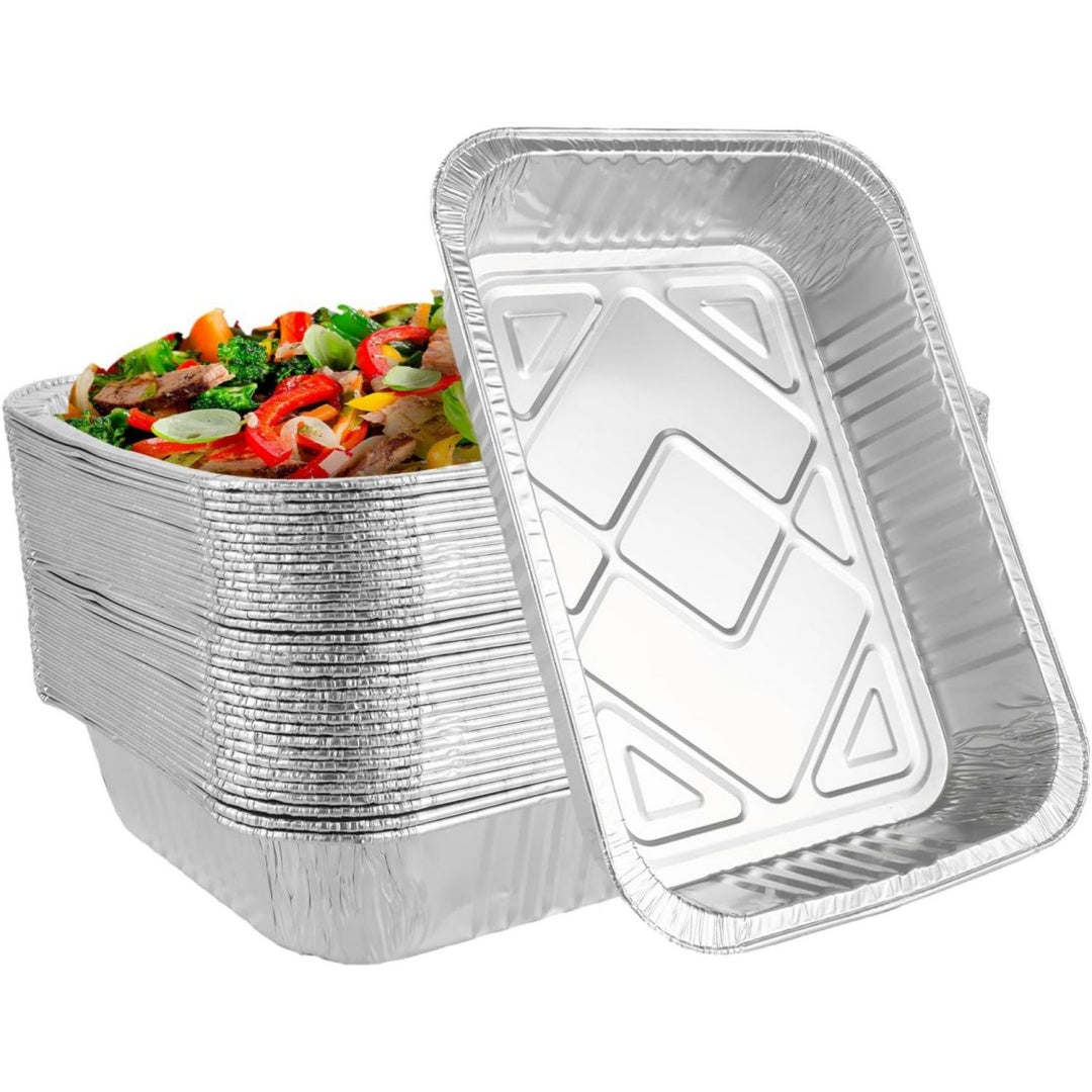 30 stueck aluschalen grill 37 x 26 x 7 cm alu grillschalen 4900ml aluschalen gross alu grillschalen alu tropfschalen grill schale fuer gasgrill braten kochen